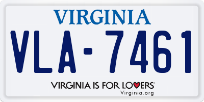 VA license plate VLA7461