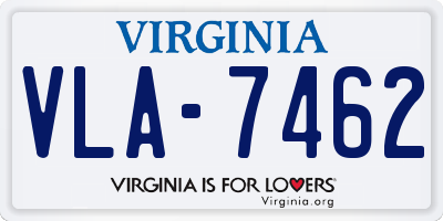 VA license plate VLA7462
