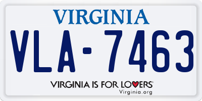 VA license plate VLA7463