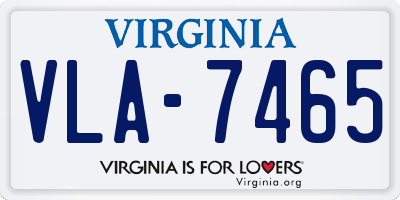 VA license plate VLA7465