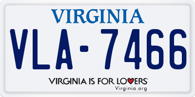 VA license plate VLA7466