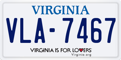VA license plate VLA7467
