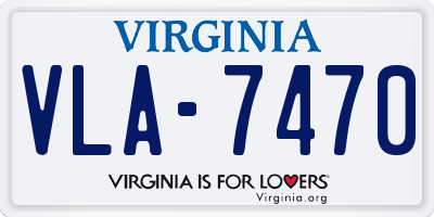 VA license plate VLA7470