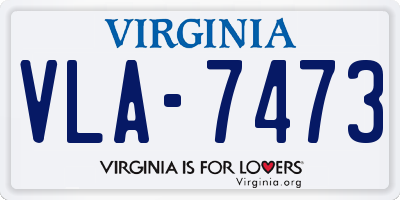 VA license plate VLA7473