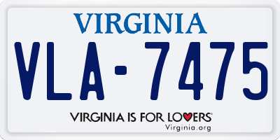 VA license plate VLA7475