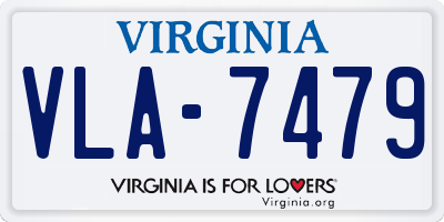 VA license plate VLA7479