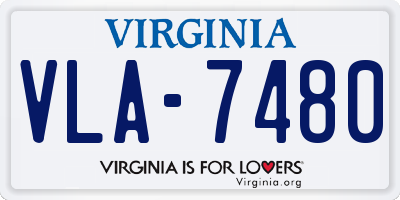 VA license plate VLA7480