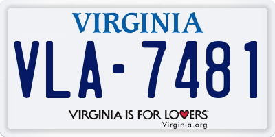 VA license plate VLA7481