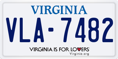 VA license plate VLA7482