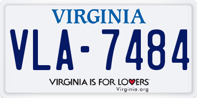 VA license plate VLA7484