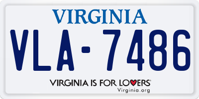 VA license plate VLA7486
