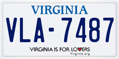 VA license plate VLA7487