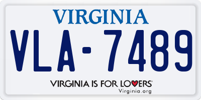VA license plate VLA7489