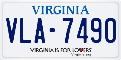 VA license plate VLA7490