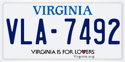VA license plate VLA7492