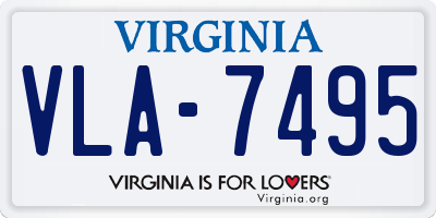 VA license plate VLA7495