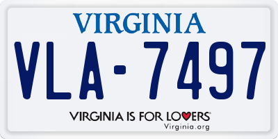 VA license plate VLA7497