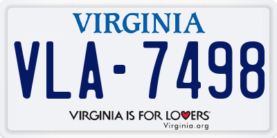 VA license plate VLA7498