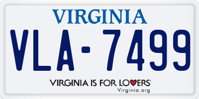 VA license plate VLA7499