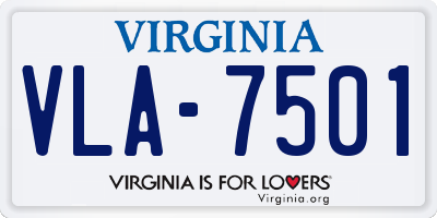 VA license plate VLA7501