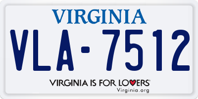 VA license plate VLA7512