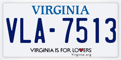 VA license plate VLA7513