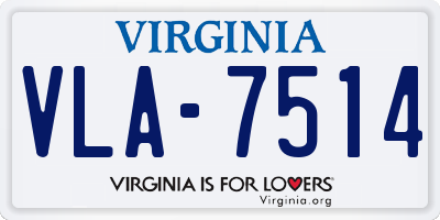 VA license plate VLA7514