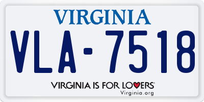 VA license plate VLA7518