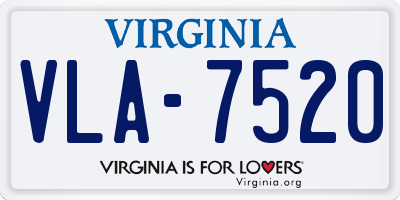 VA license plate VLA7520