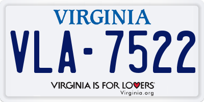 VA license plate VLA7522