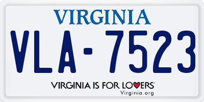 VA license plate VLA7523