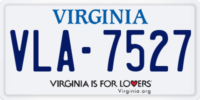 VA license plate VLA7527