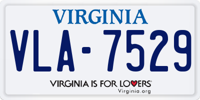 VA license plate VLA7529