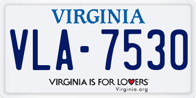 VA license plate VLA7530