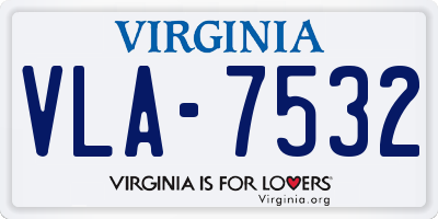 VA license plate VLA7532