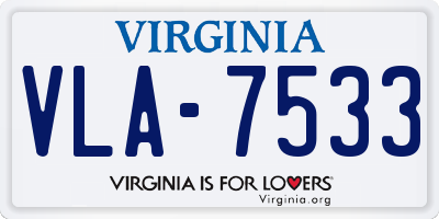 VA license plate VLA7533