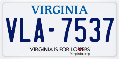 VA license plate VLA7537