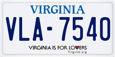 VA license plate VLA7540
