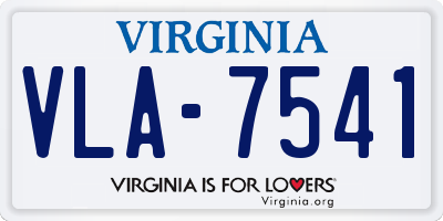 VA license plate VLA7541