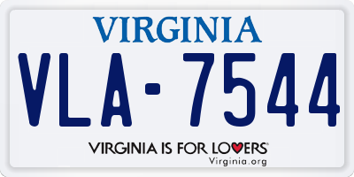 VA license plate VLA7544