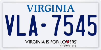 VA license plate VLA7545