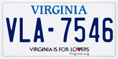 VA license plate VLA7546