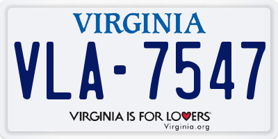 VA license plate VLA7547
