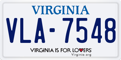 VA license plate VLA7548