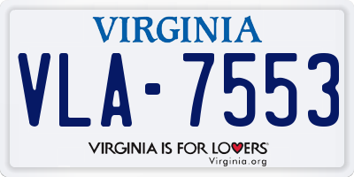 VA license plate VLA7553