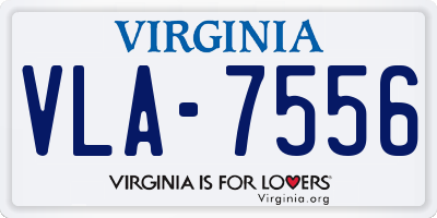 VA license plate VLA7556