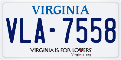 VA license plate VLA7558