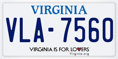 VA license plate VLA7560