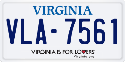VA license plate VLA7561