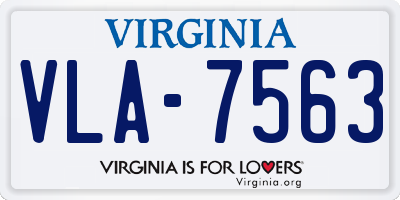 VA license plate VLA7563